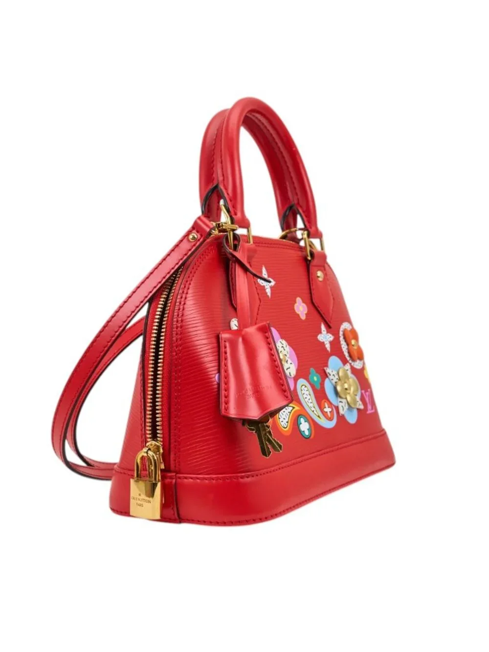 Louis Vuitton Alma BB Epi Blooming Flowers Red
